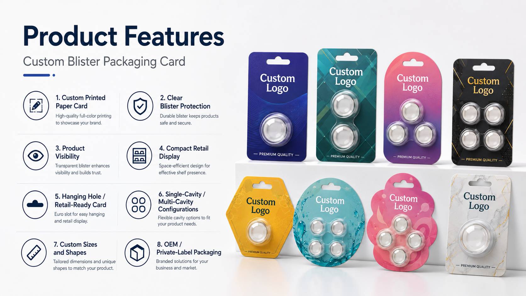 custom blister packaging card